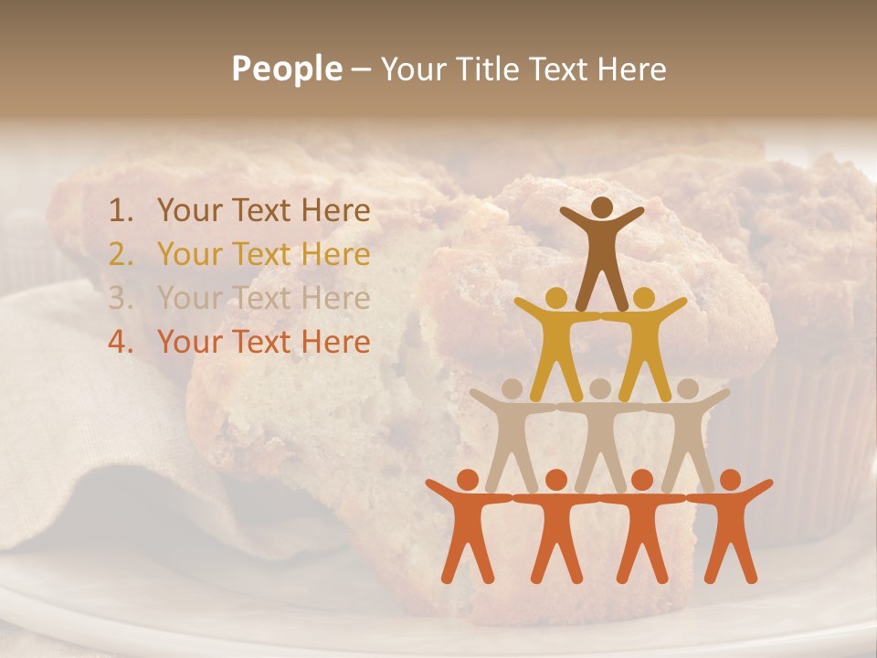 A White Plate Topped With Muffins On Top Of A Table PowerPoint Template
