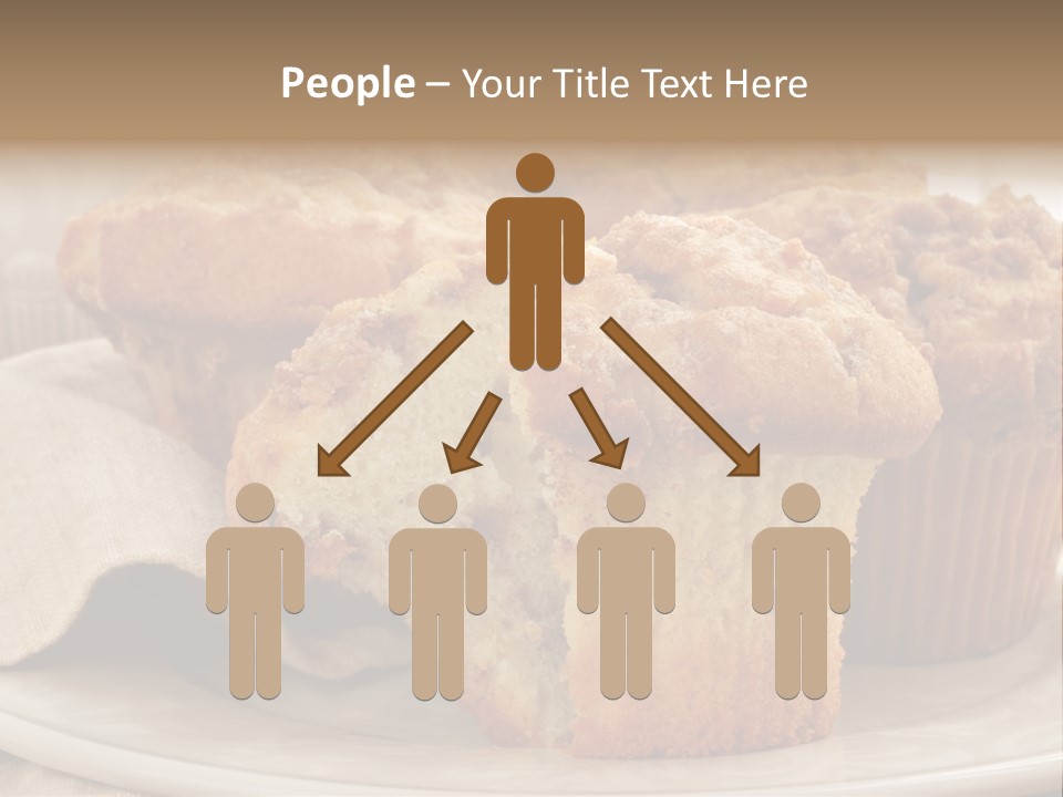 A White Plate Topped With Muffins On Top Of A Table PowerPoint Template