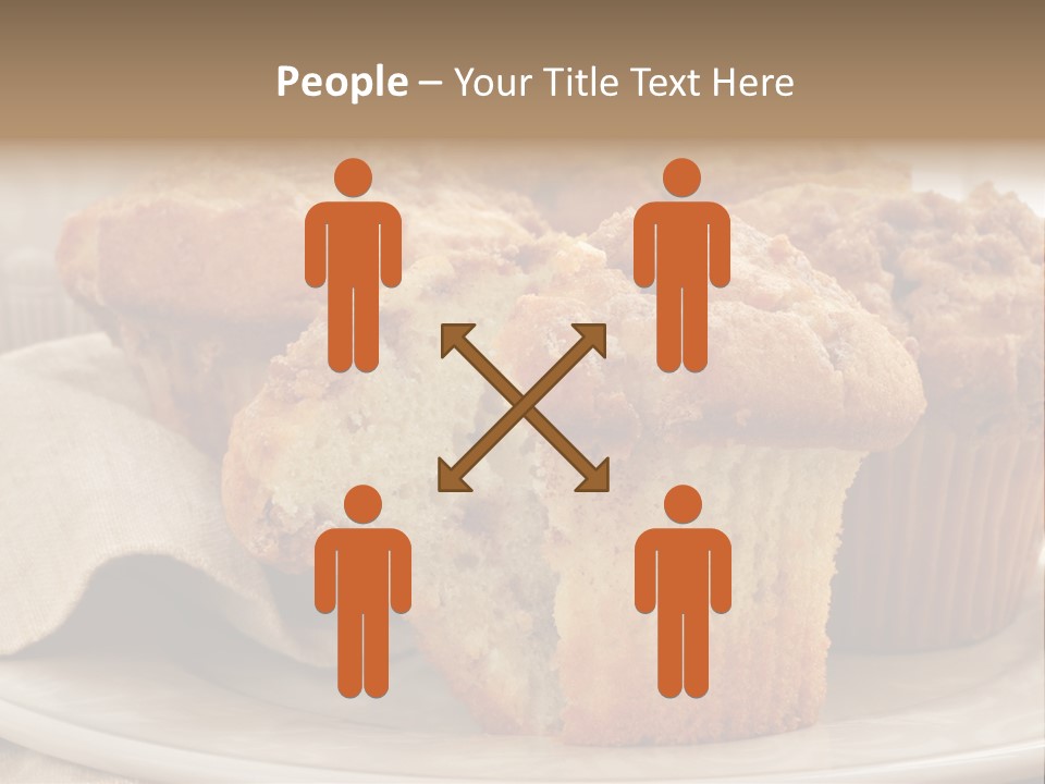A White Plate Topped With Muffins On Top Of A Table PowerPoint Template