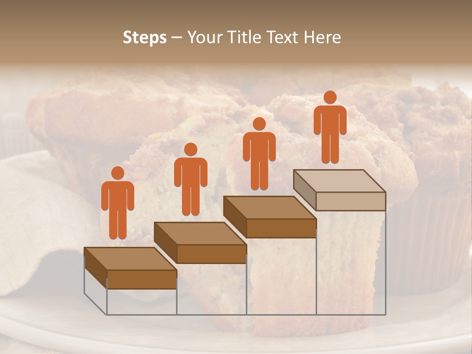 A White Plate Topped With Muffins On Top Of A Table PowerPoint Template