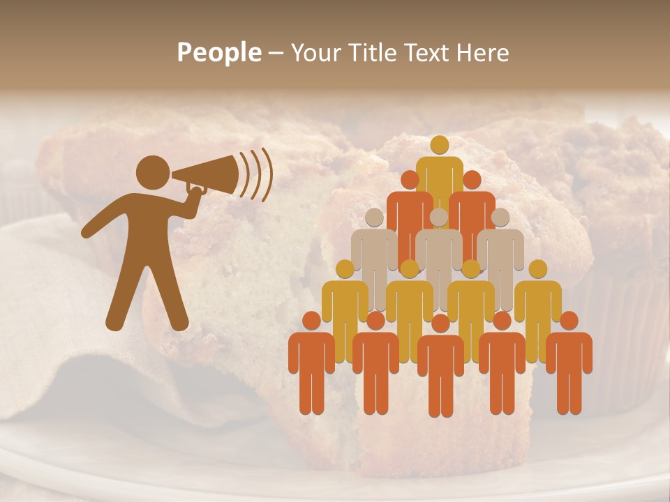 A White Plate Topped With Muffins On Top Of A Table PowerPoint Template