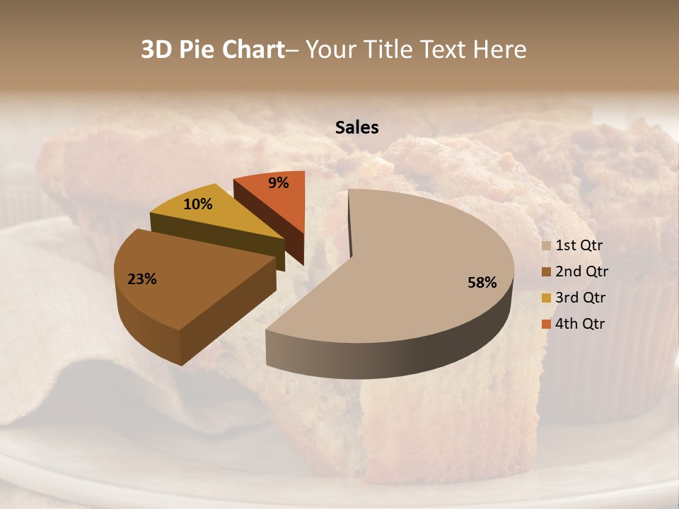 A White Plate Topped With Muffins On Top Of A Table PowerPoint Template