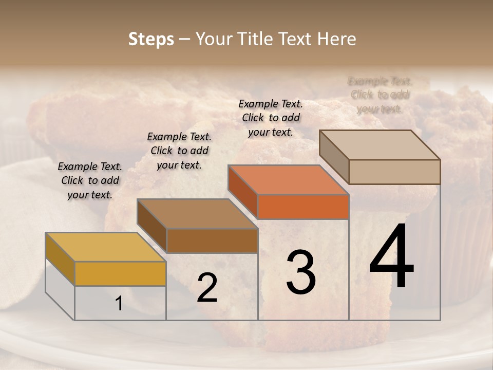 A White Plate Topped With Muffins On Top Of A Table PowerPoint Template