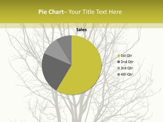 A Tree With No Leaves On A White And Green Background PowerPoint Template