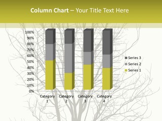 A Tree With No Leaves On A White And Green Background PowerPoint Template