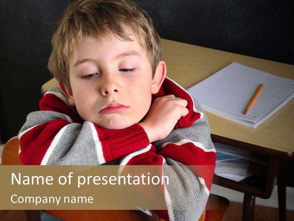 Sitting Person Young PowerPoint Template