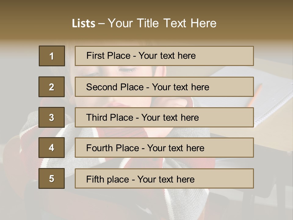 Sitting Person Young PowerPoint Template