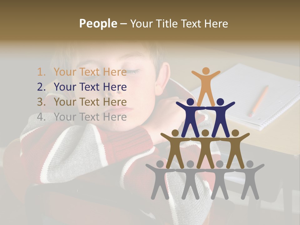 Sitting Person Young PowerPoint Template