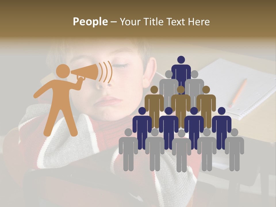 Sitting Person Young PowerPoint Template