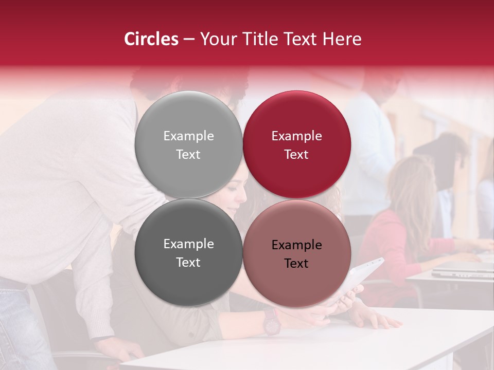 A Group Of Young People Looking At A Computer Screen PowerPoint Template