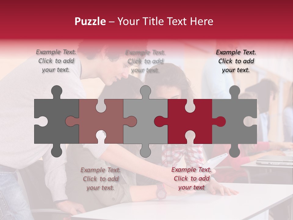 A Group Of Young People Looking At A Computer Screen PowerPoint Template