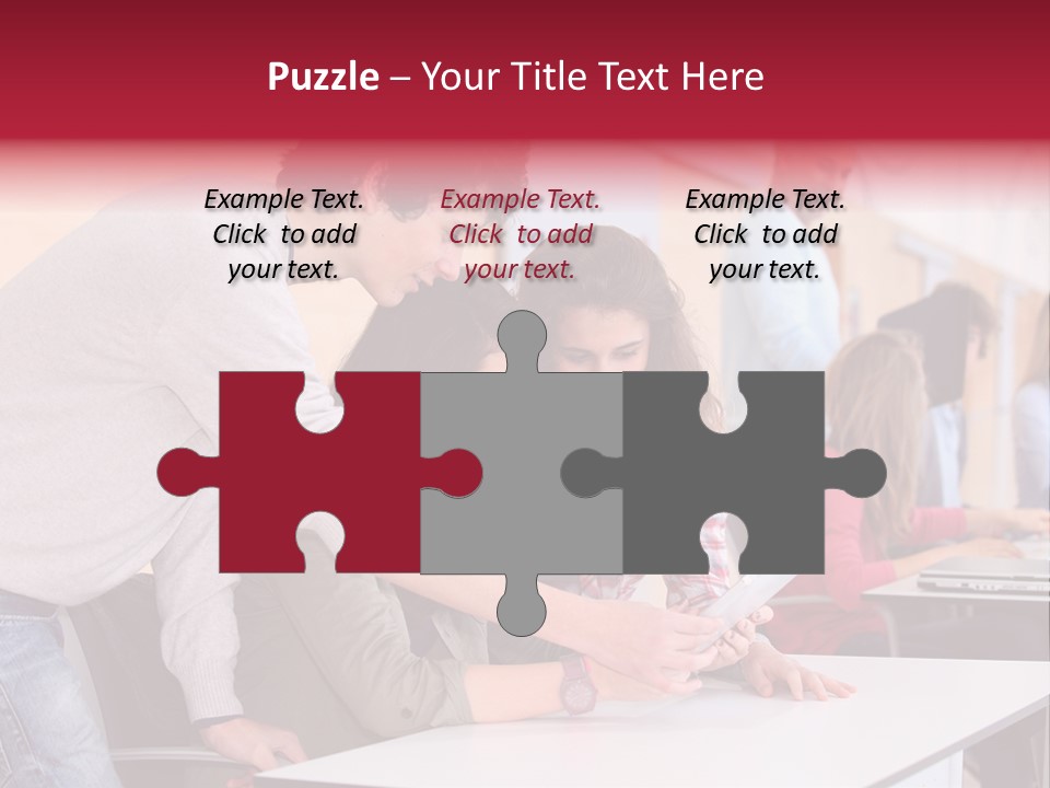 A Group Of Young People Looking At A Computer Screen PowerPoint Template