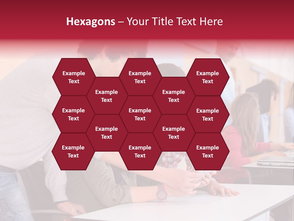 A Group Of Young People Looking At A Computer Screen PowerPoint Template