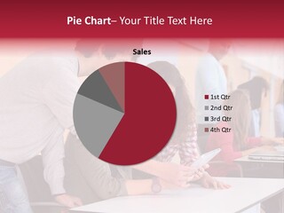 A Group Of Young People Looking At A Computer Screen PowerPoint Template