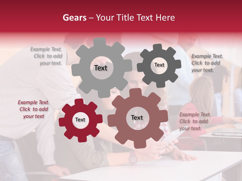 A Group Of Young People Looking At A Computer Screen PowerPoint Template