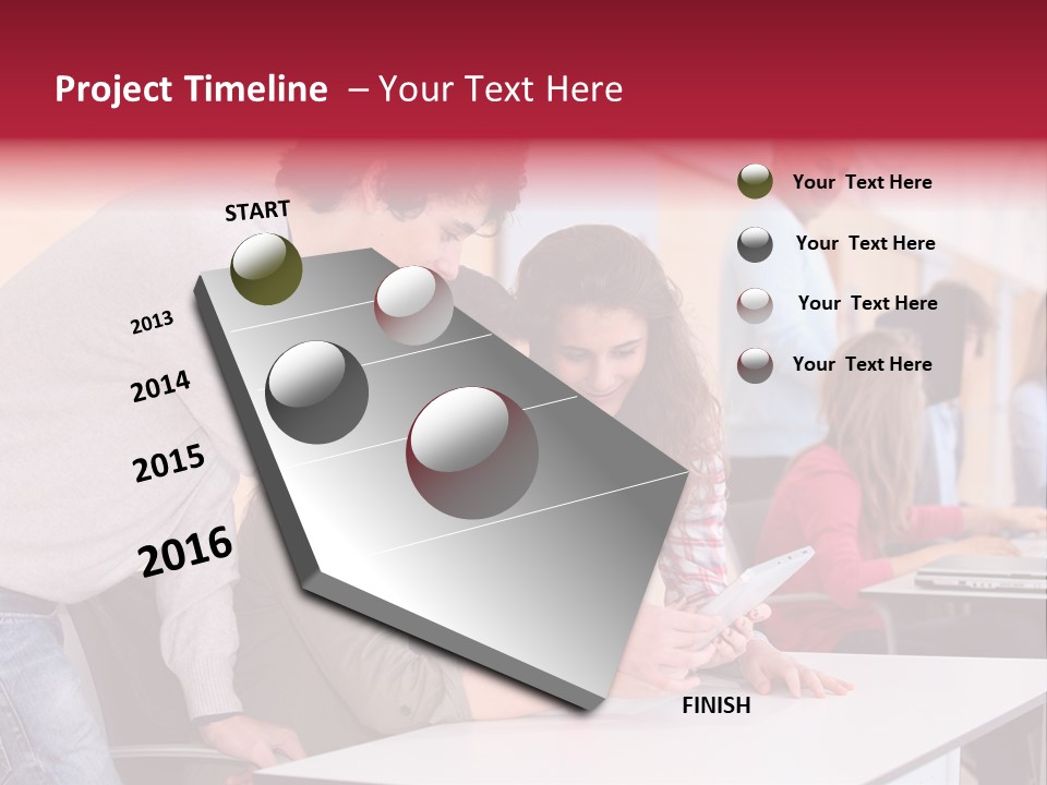 A Group Of Young People Looking At A Computer Screen PowerPoint Template