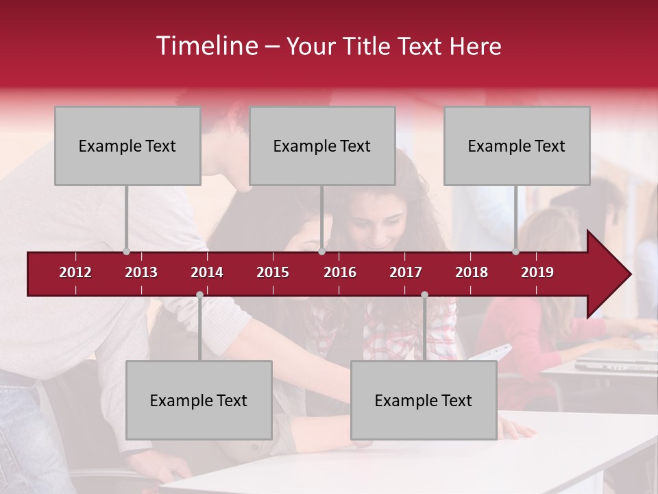 A Group Of Young People Looking At A Computer Screen PowerPoint Template