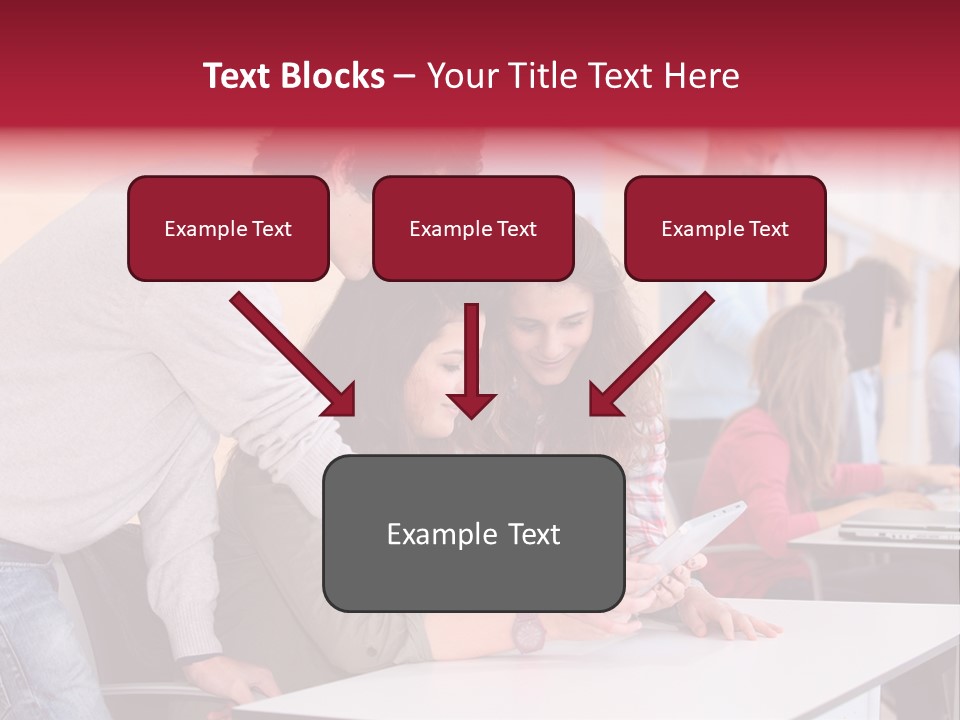 A Group Of Young People Looking At A Computer Screen PowerPoint Template