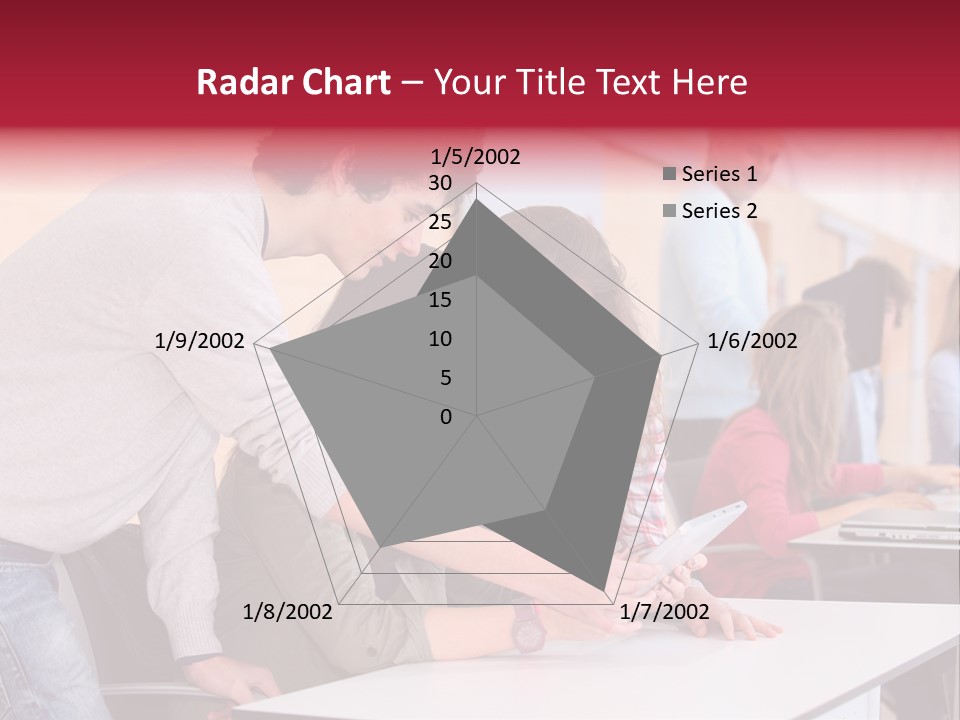 A Group Of Young People Looking At A Computer Screen PowerPoint Template