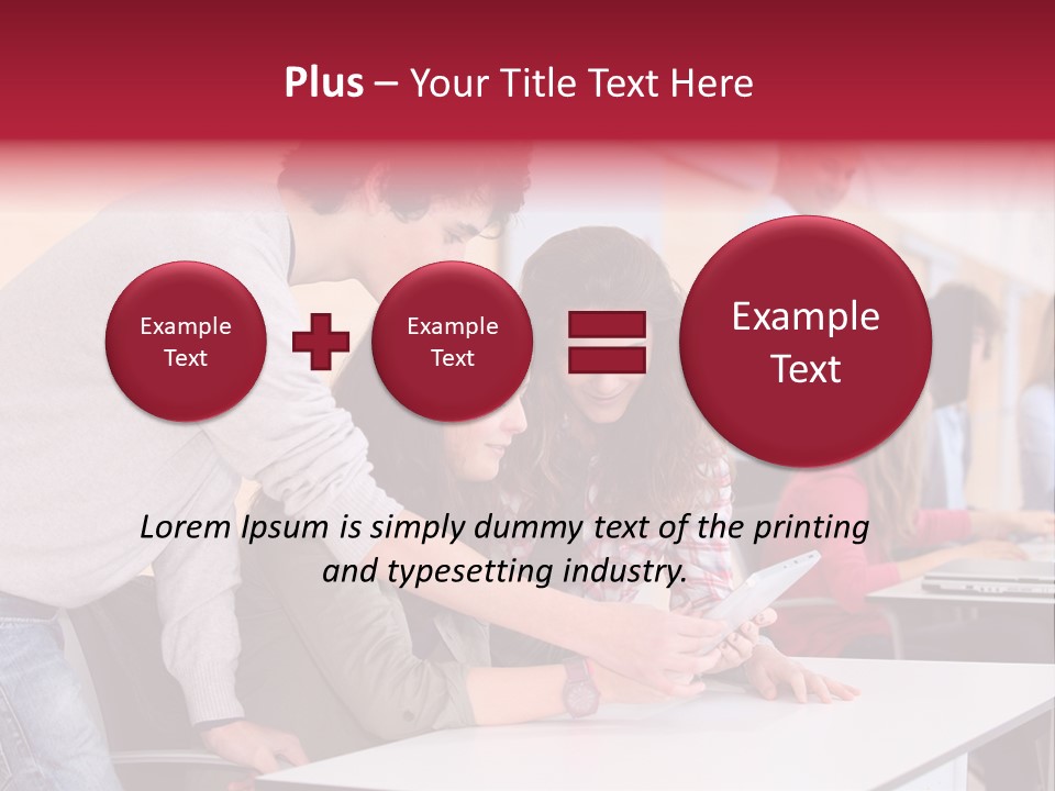 A Group Of Young People Looking At A Computer Screen PowerPoint Template
