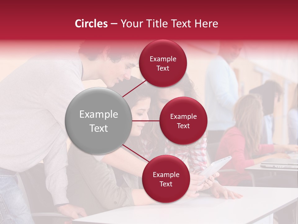 A Group Of Young People Looking At A Computer Screen PowerPoint Template