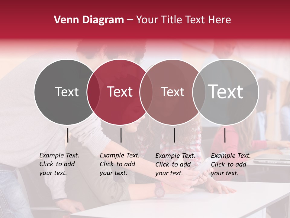 A Group Of Young People Looking At A Computer Screen PowerPoint Template