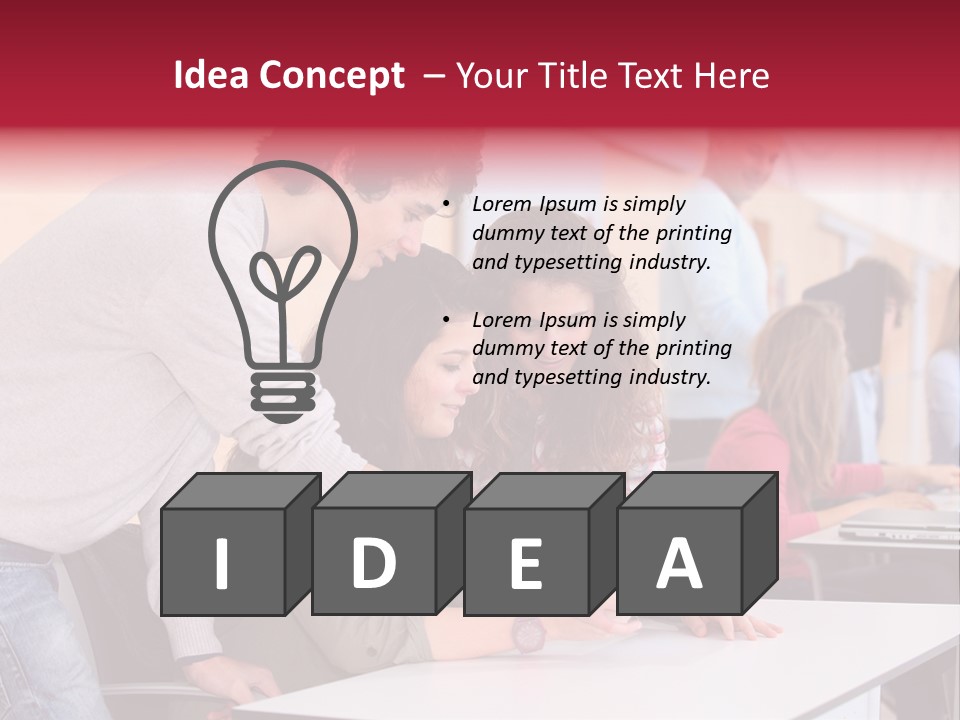 A Group Of Young People Looking At A Computer Screen PowerPoint Template