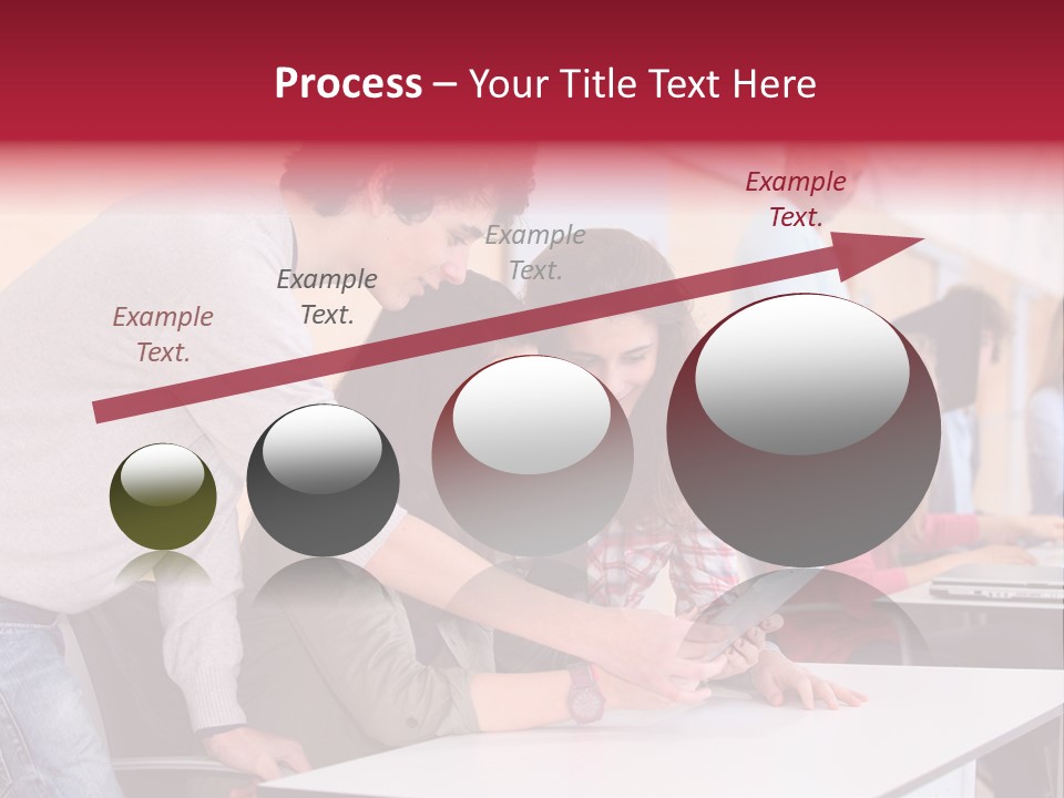 A Group Of Young People Looking At A Computer Screen PowerPoint Template