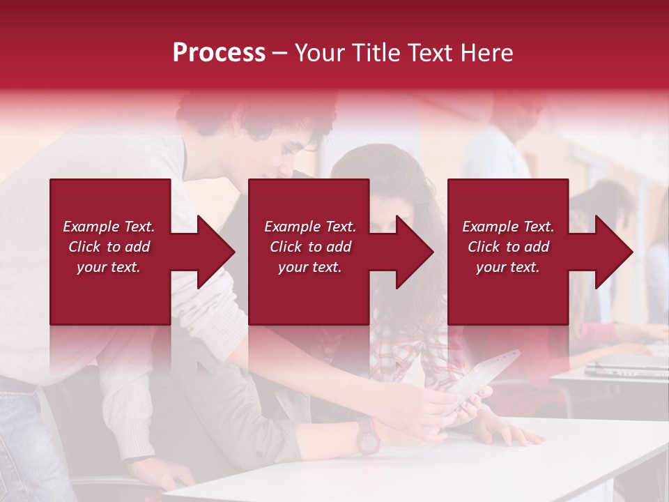 A Group Of Young People Looking At A Computer Screen PowerPoint Template