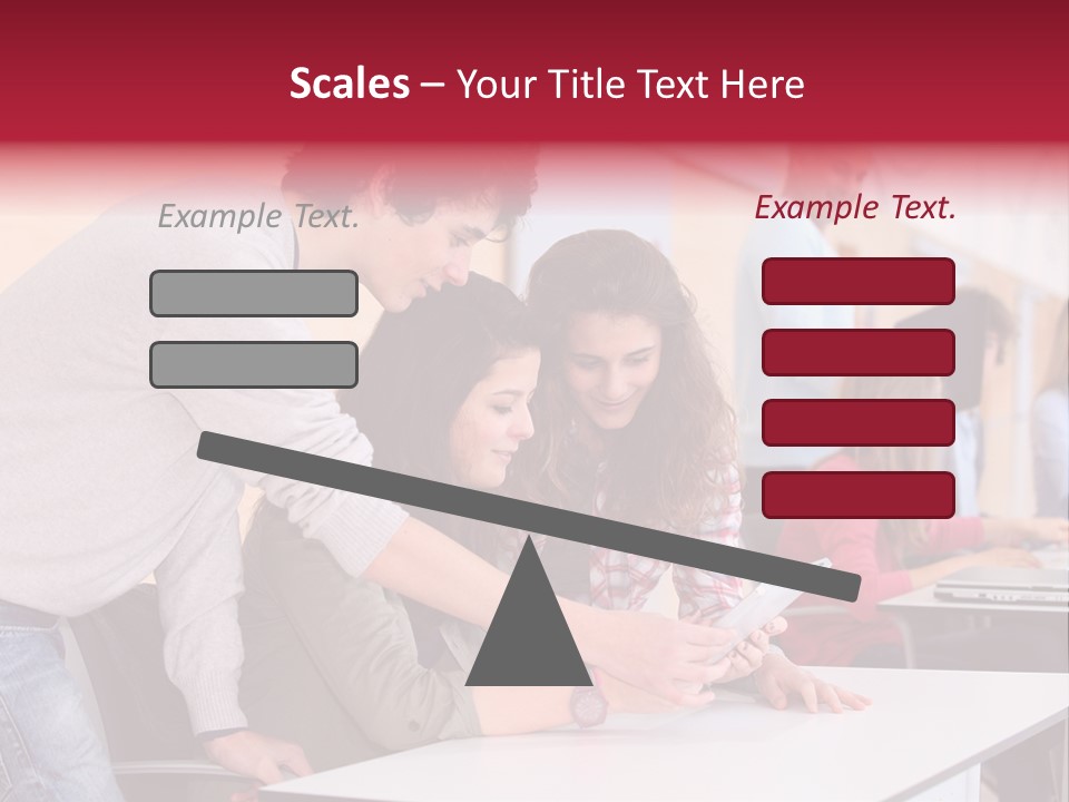 A Group Of Young People Looking At A Computer Screen PowerPoint Template