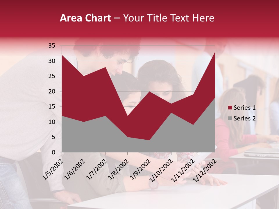 A Group Of Young People Looking At A Computer Screen PowerPoint Template