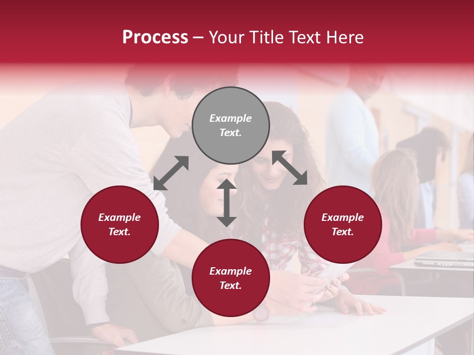 A Group Of Young People Looking At A Computer Screen PowerPoint Template