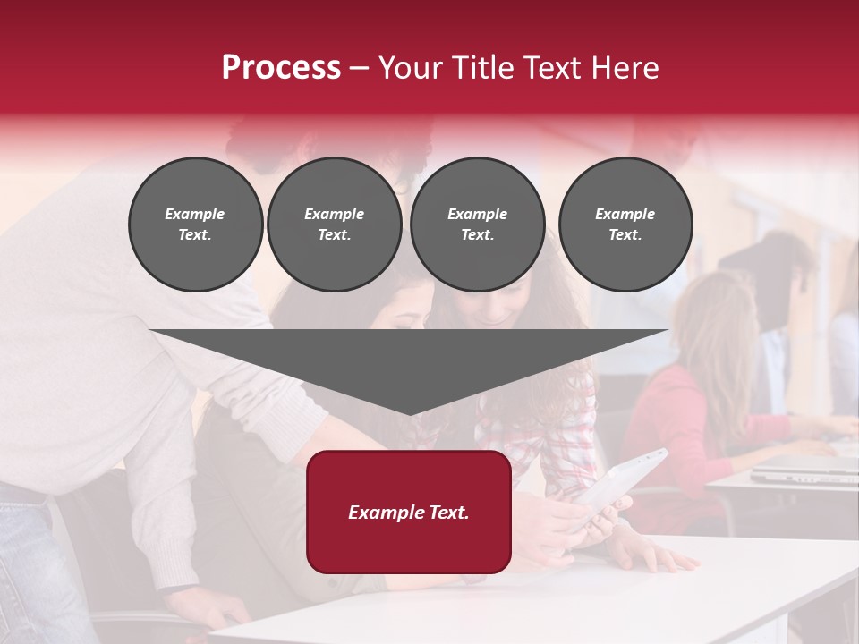 A Group Of Young People Looking At A Computer Screen PowerPoint Template