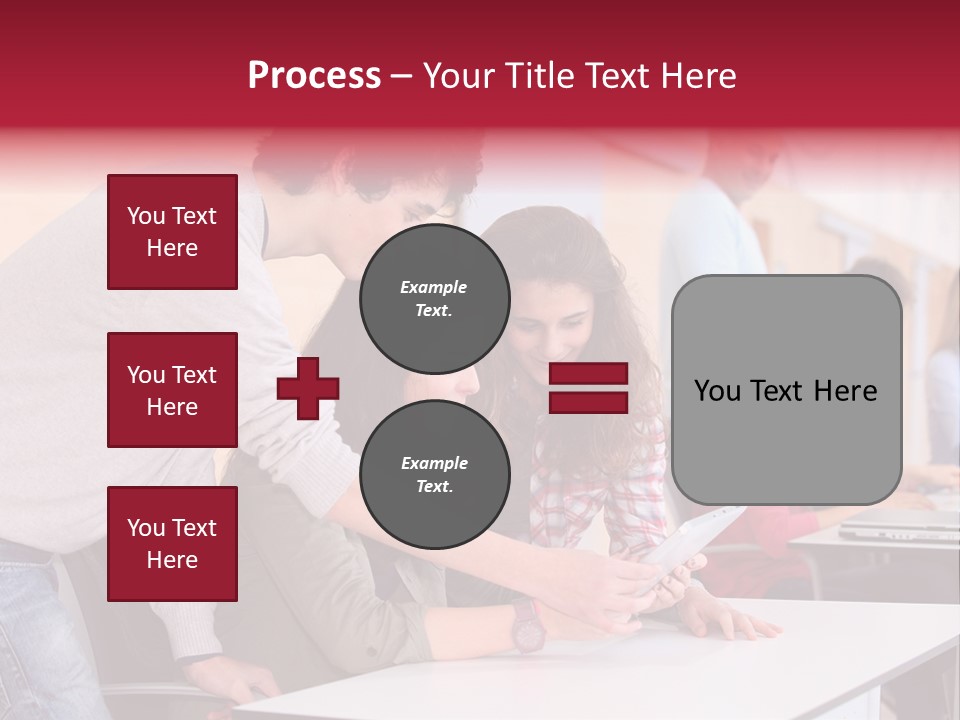 A Group Of Young People Looking At A Computer Screen PowerPoint Template