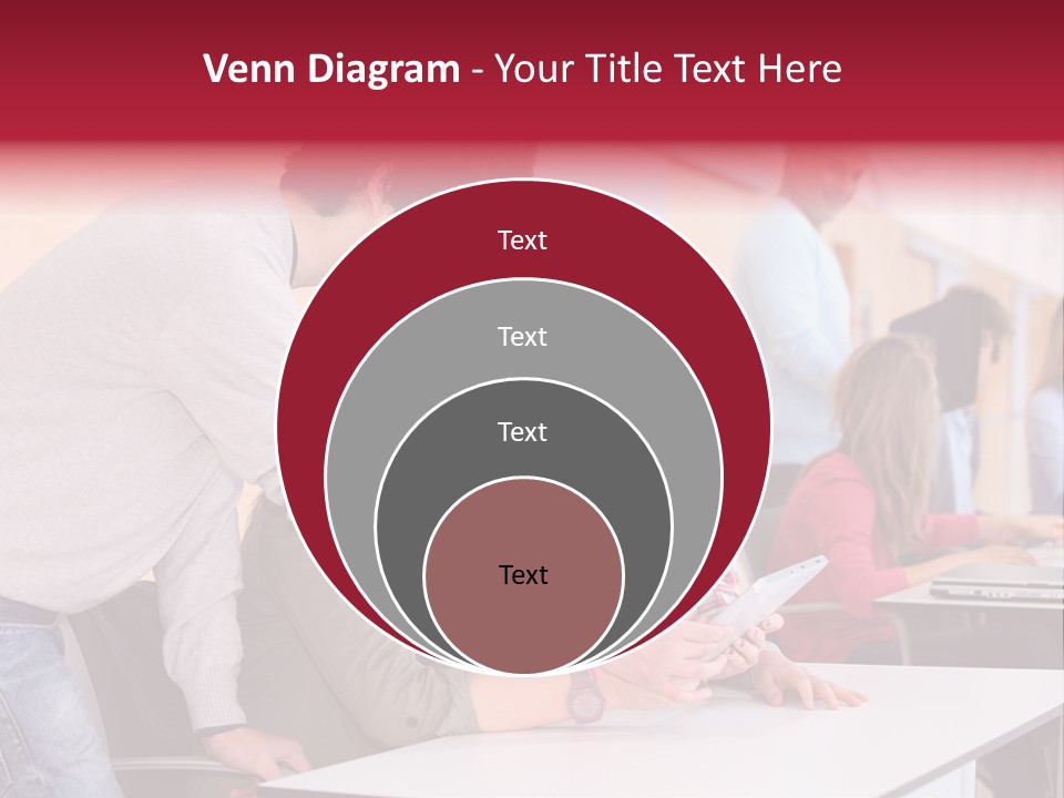 A Group Of Young People Looking At A Computer Screen PowerPoint Template