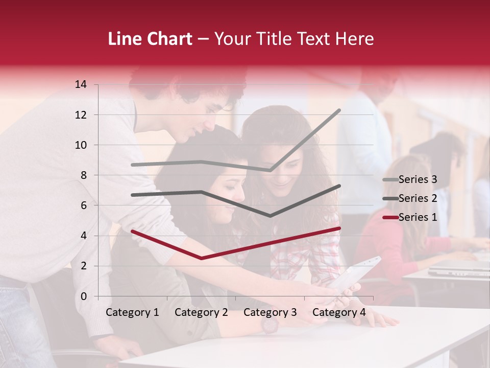 A Group Of Young People Looking At A Computer Screen PowerPoint Template