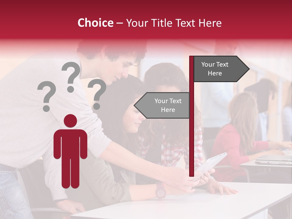 A Group Of Young People Looking At A Computer Screen PowerPoint Template