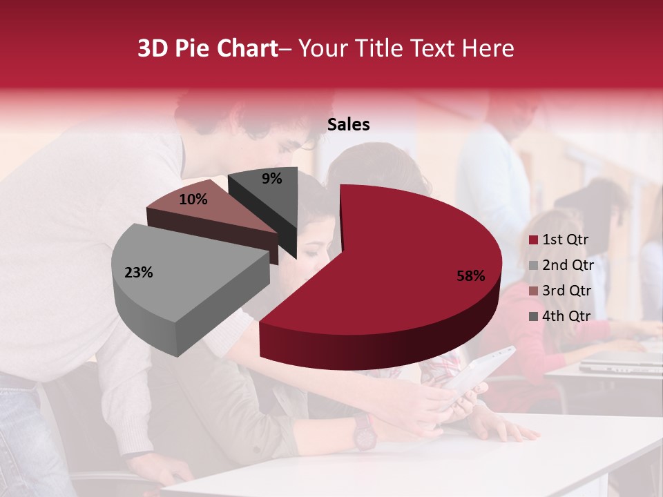 A Group Of Young People Looking At A Computer Screen PowerPoint Template
