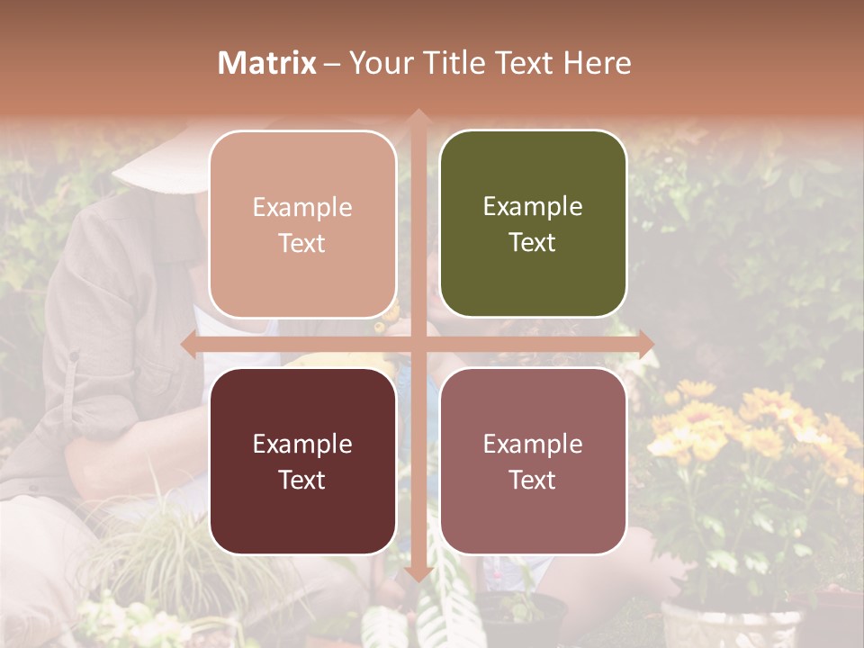 A Woman And A Little Girl Sitting In A Garden PowerPoint Template