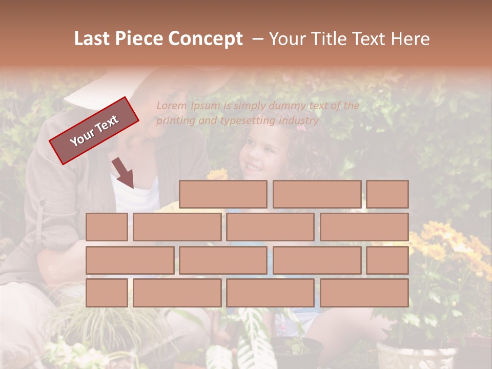 A Woman And A Little Girl Sitting In A Garden PowerPoint Template