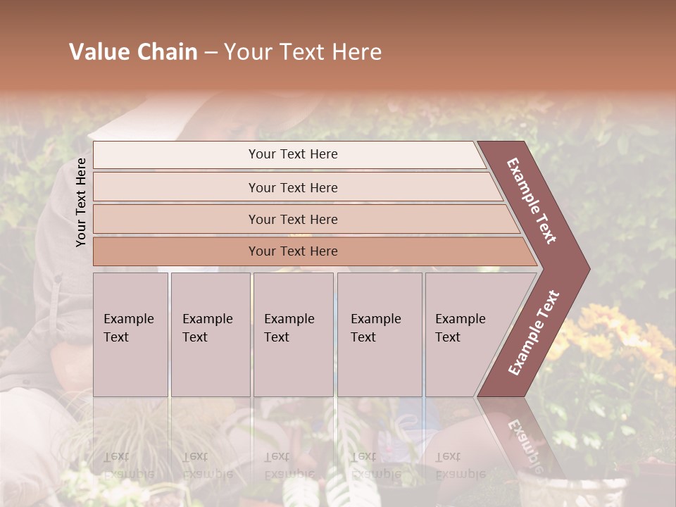 A Woman And A Little Girl Sitting In A Garden PowerPoint Template