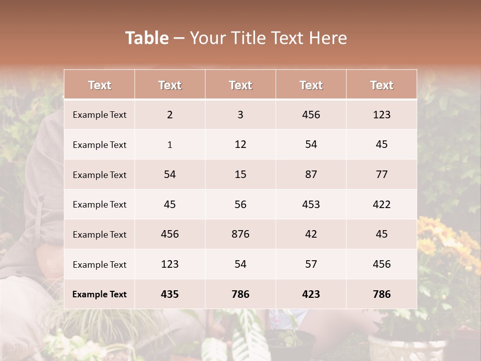 A Woman And A Little Girl Sitting In A Garden PowerPoint Template