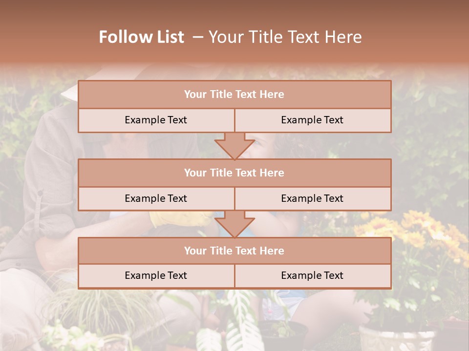 A Woman And A Little Girl Sitting In A Garden PowerPoint Template