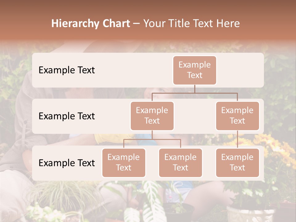 A Woman And A Little Girl Sitting In A Garden PowerPoint Template