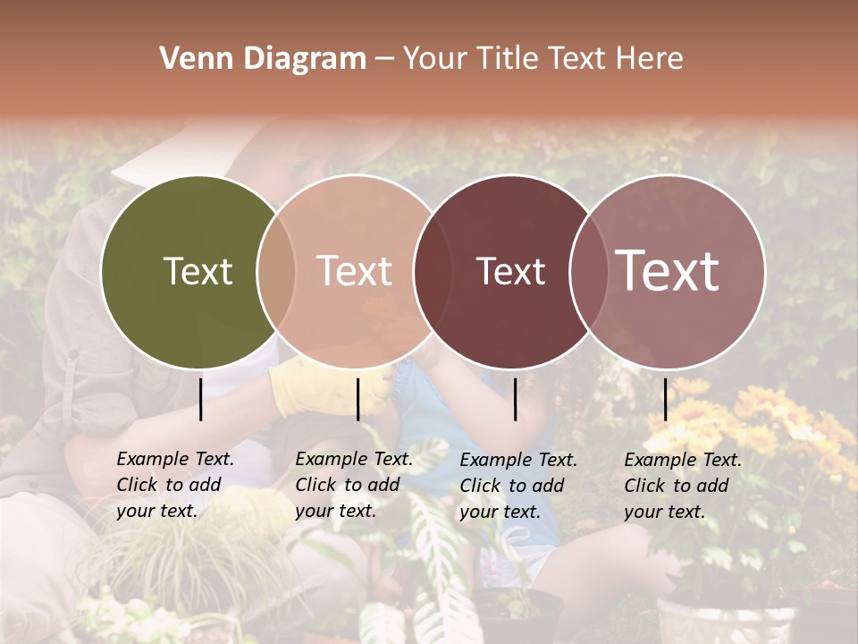 A Woman And A Little Girl Sitting In A Garden PowerPoint Template