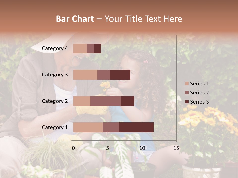 A Woman And A Little Girl Sitting In A Garden PowerPoint Template