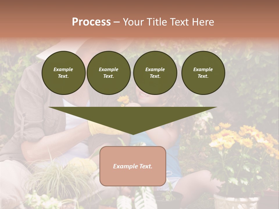 A Woman And A Little Girl Sitting In A Garden PowerPoint Template