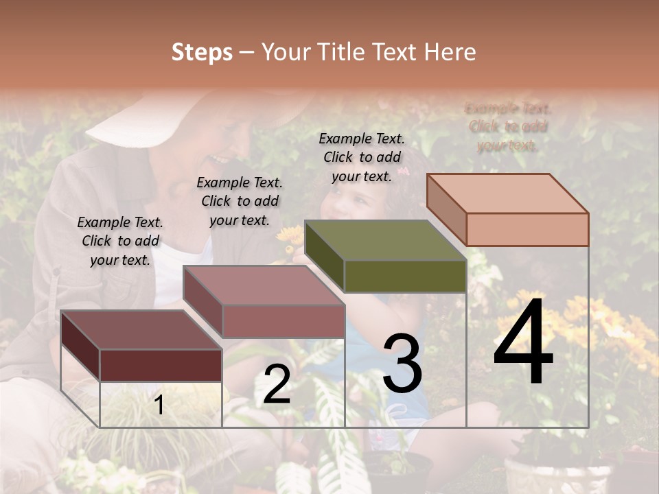 A Woman And A Little Girl Sitting In A Garden PowerPoint Template