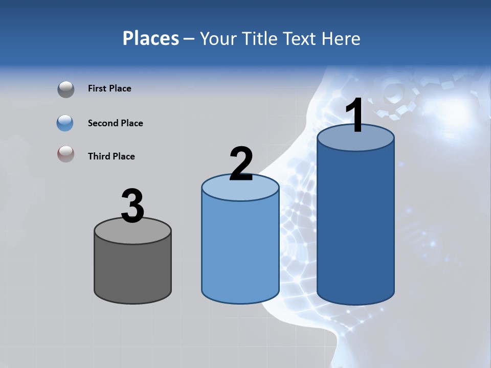 A Person's Head With Gears In The Background PowerPoint Template