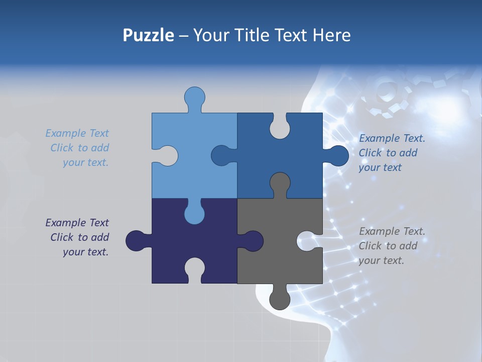 A Person's Head With Gears In The Background PowerPoint Template